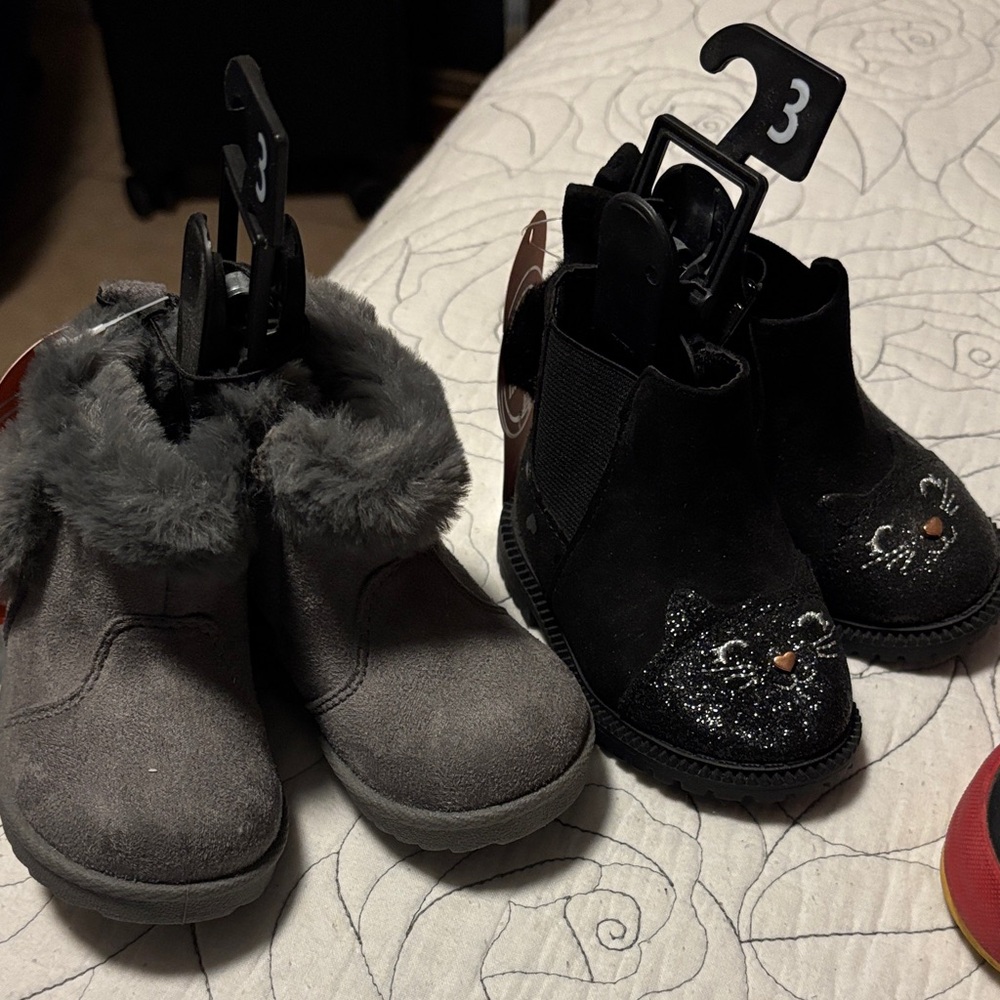 Bundle of Gray and Black baby Boots NWT